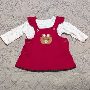 Carter's Red Dress with White Bodysuit Holiday Set